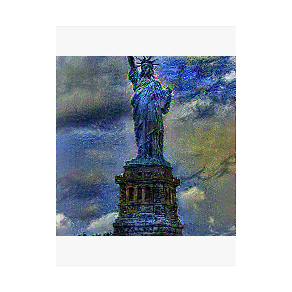 Statue of Liberty in Starry Night Style | Vincent van Gogh Inspired Art