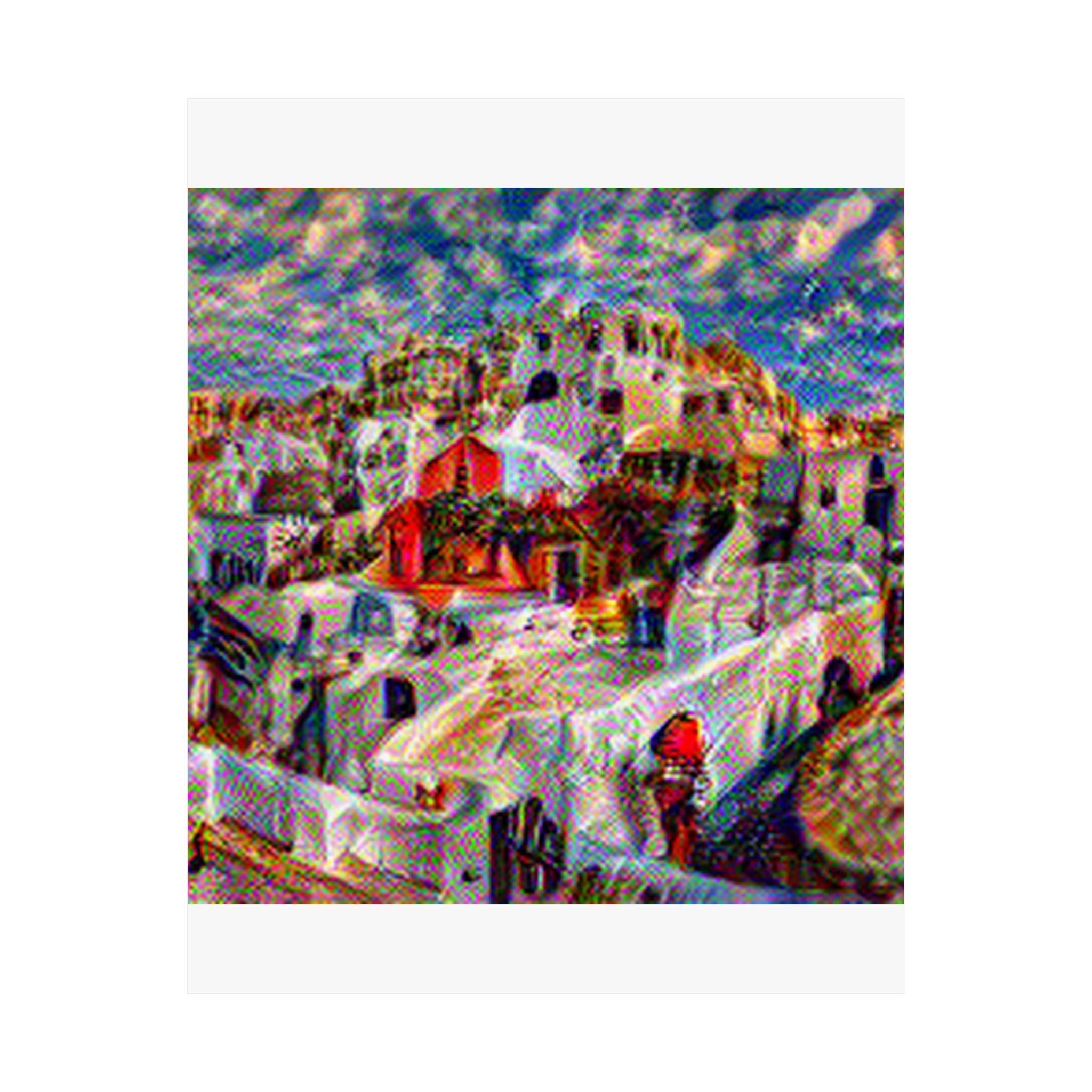 Santorini in Composition Vii Style - Poster Print