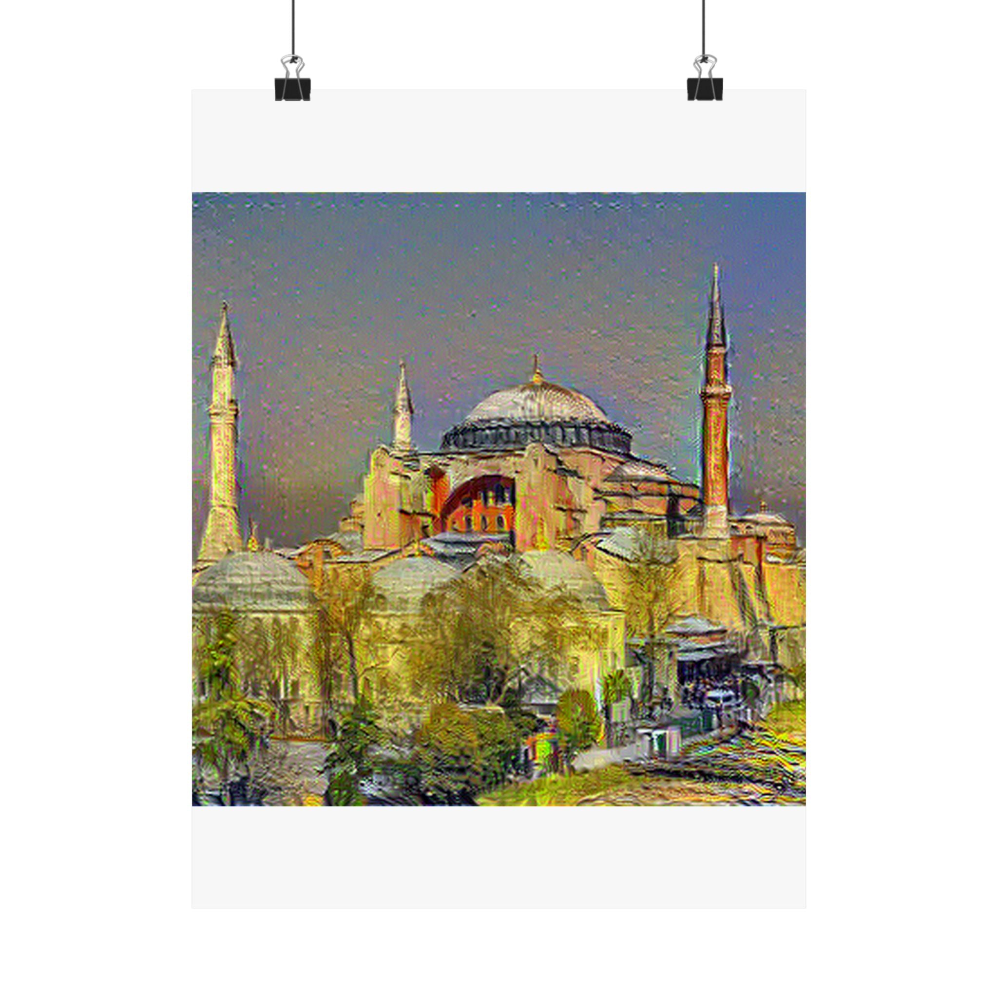 Hagia Sophia in Cafe Terrace at Night Style | Vincent van Gogh Inspired Art