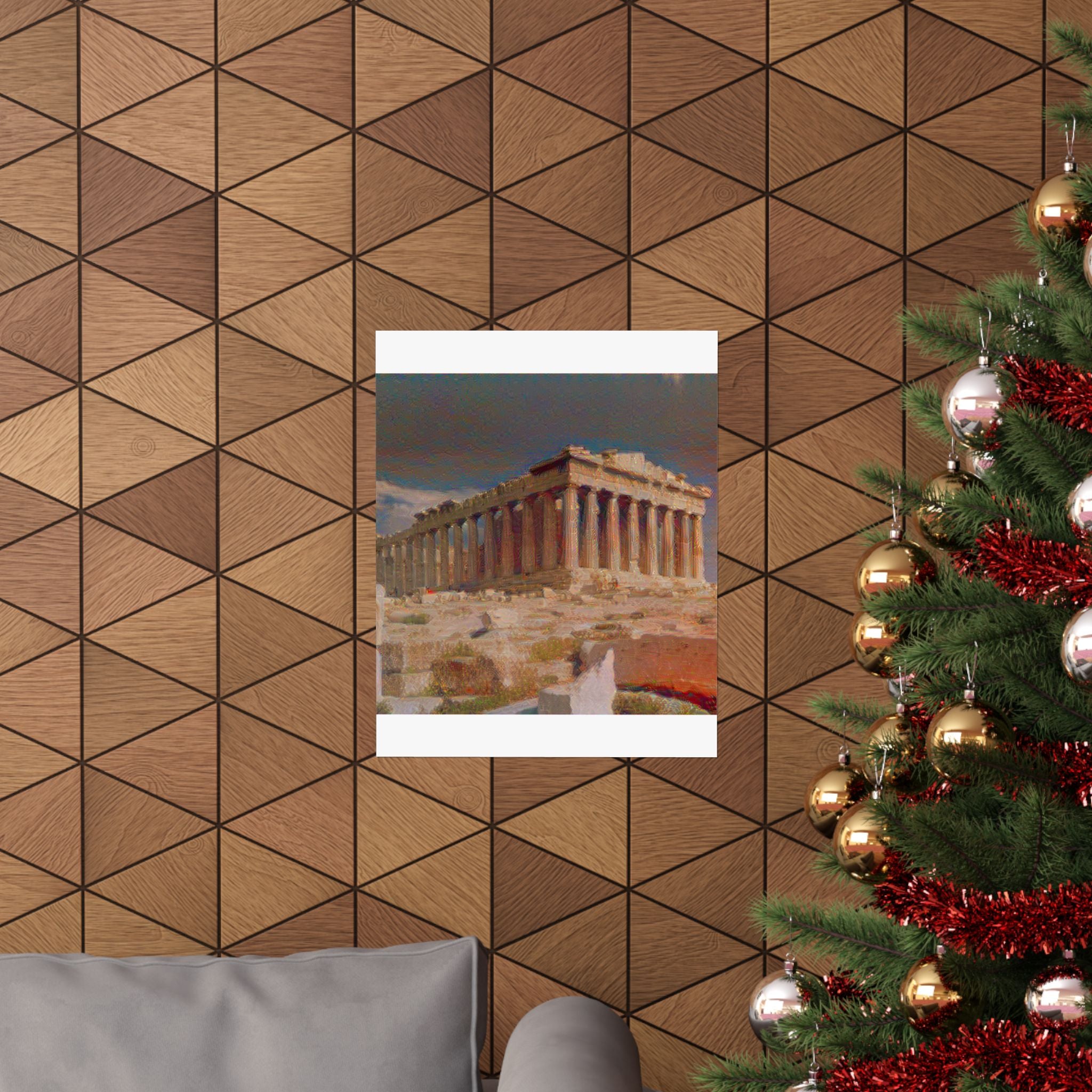 Parthenon in The Scream Style - Poster Print