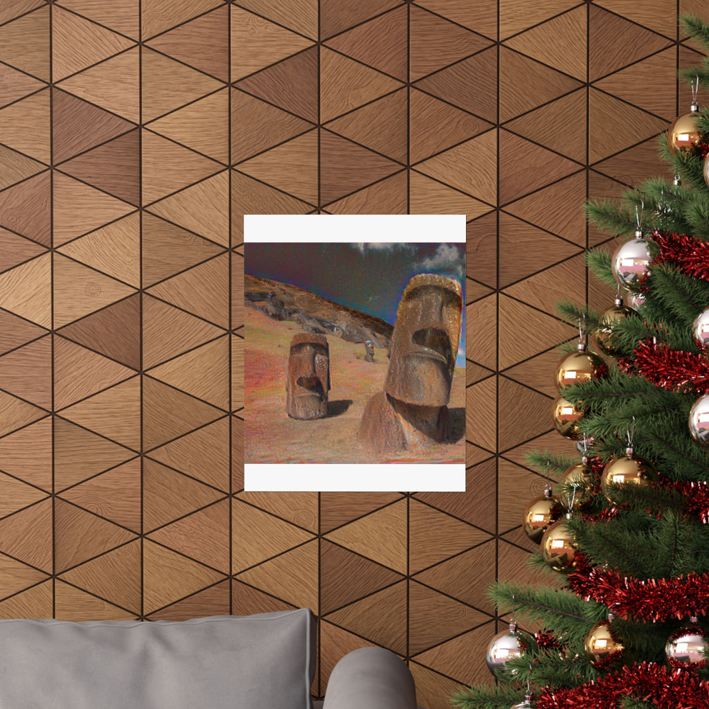 Moai Statues in The Scream Style | Edvard Munch Inspired Art