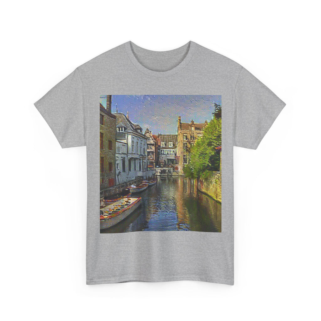 Bruges Medieval Center in Cafe Terrace at Night Style | Vincent van Gogh Inspired Art