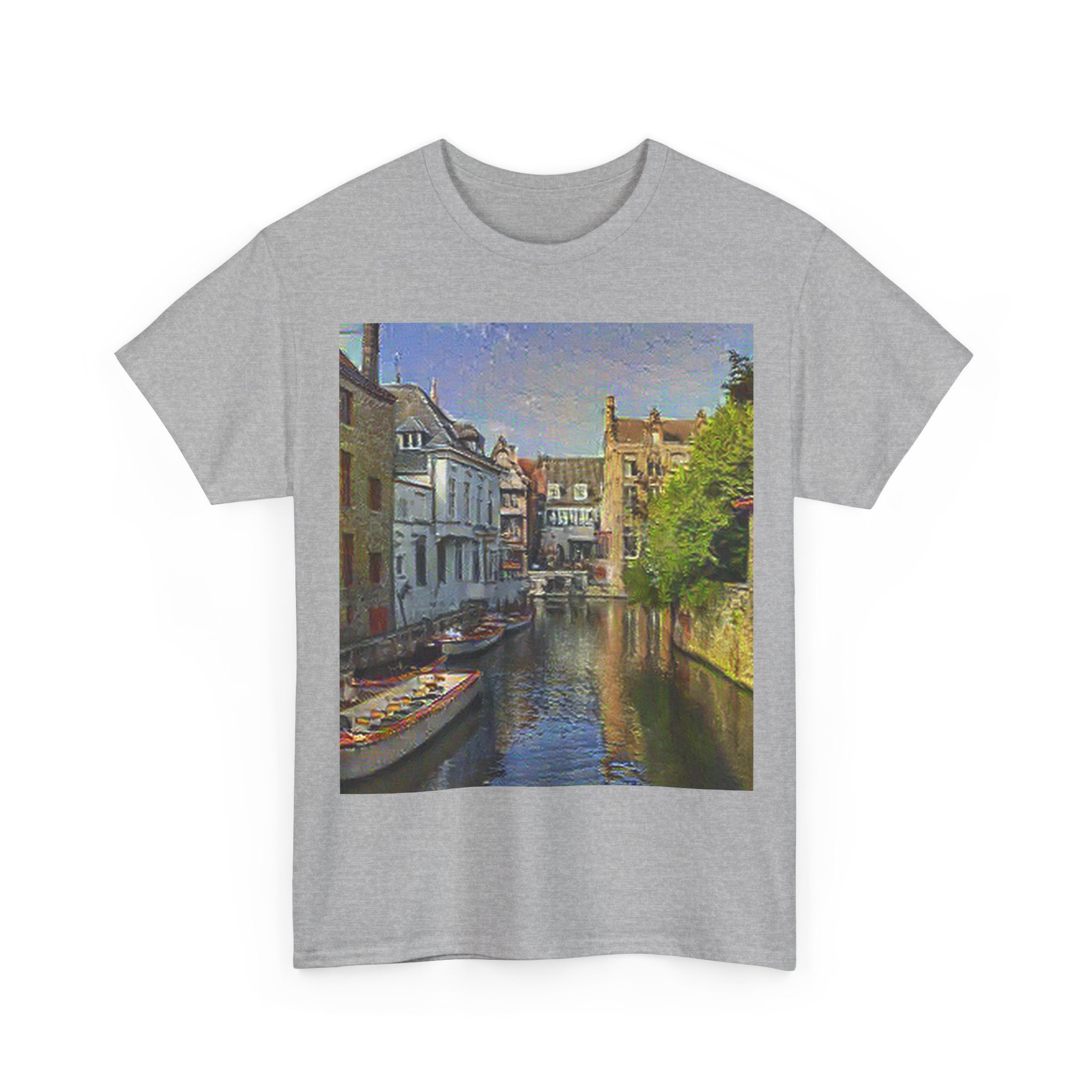 Bruges Medieval Center in Cafe Terrace at Night Style | Vincent van Gogh Inspired Art