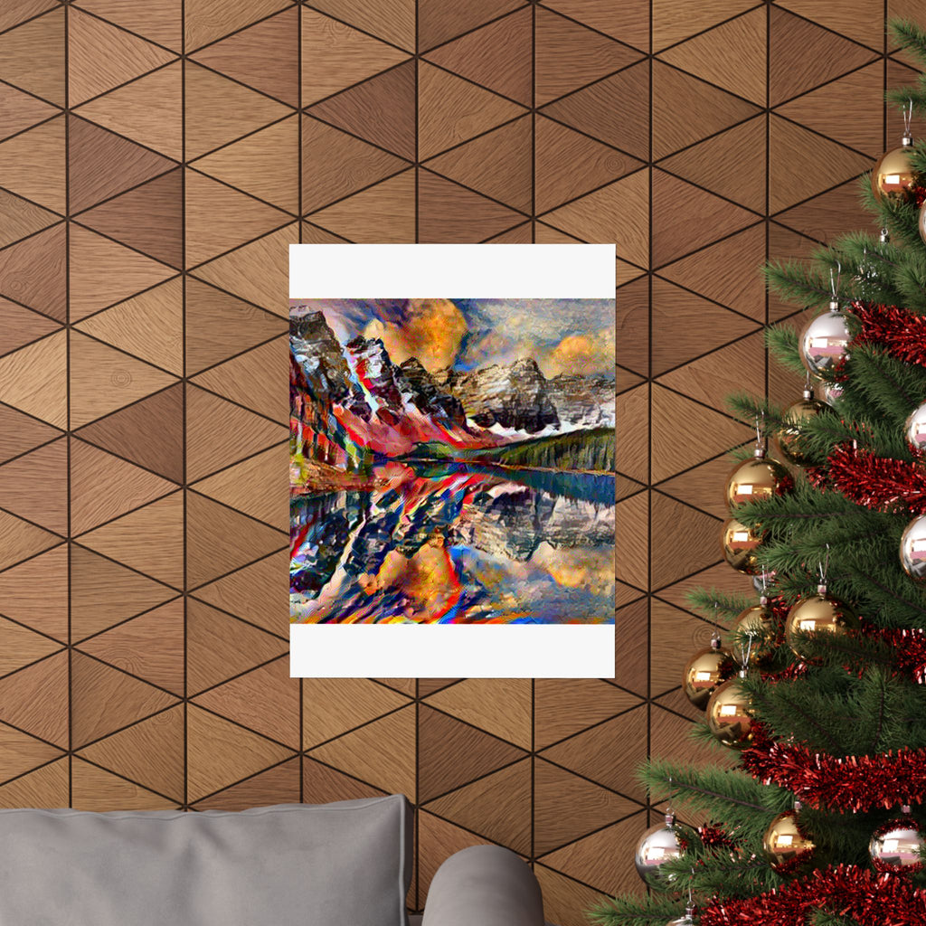 Moraine Lake in Composition VII Style | Wassily Kandinsky Inspired Art