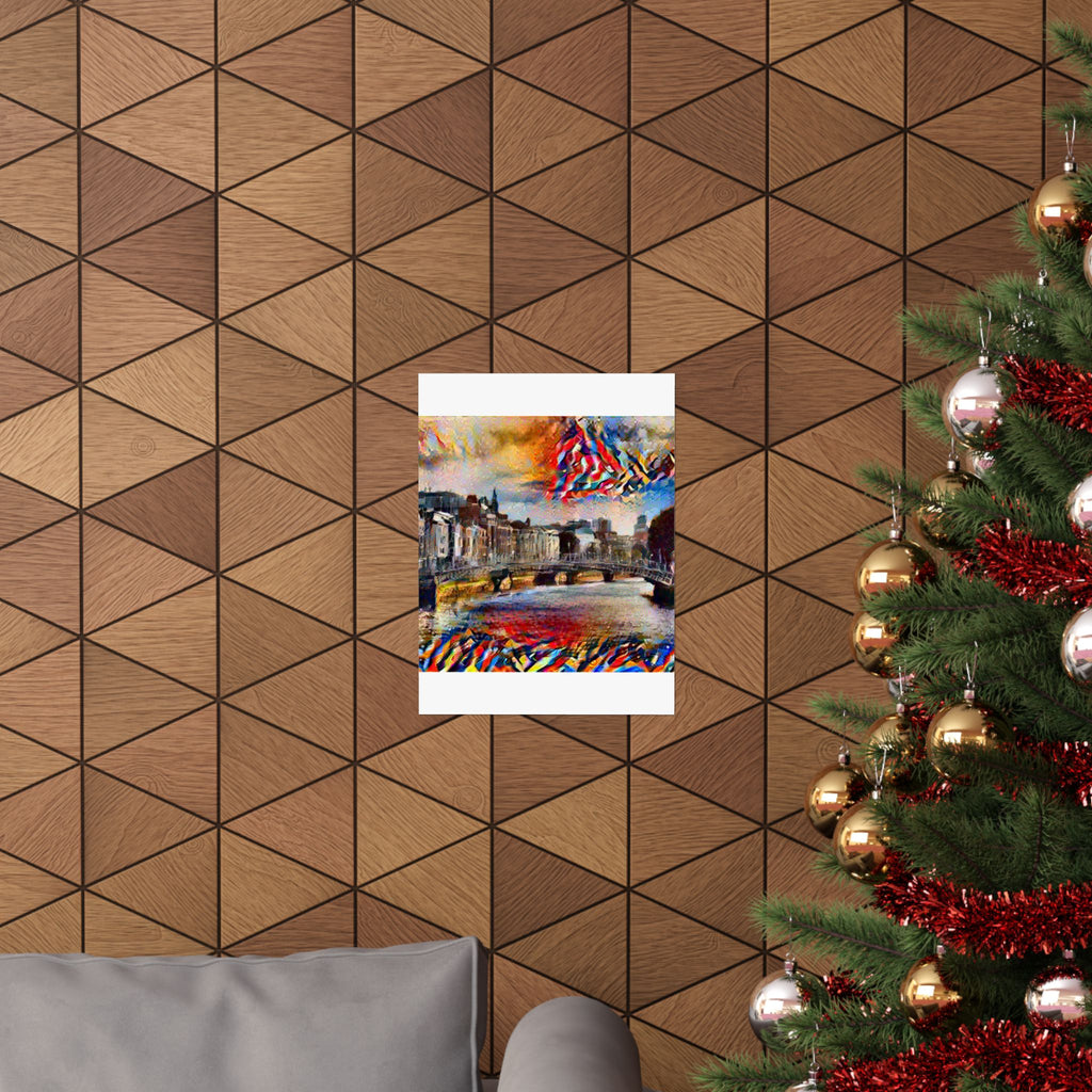 Ha'penny Bridge in Composition VII Style | Wassily Kandinsky Inspired Art