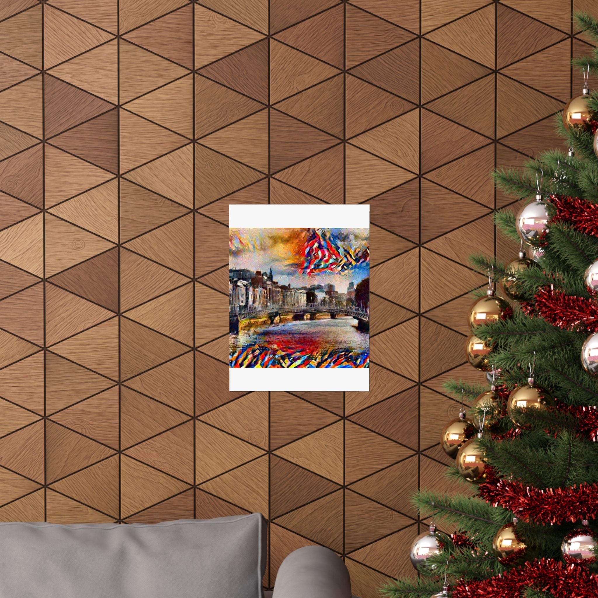 Ha'penny Bridge in Composition VII Style | Wassily Kandinsky Inspired Art