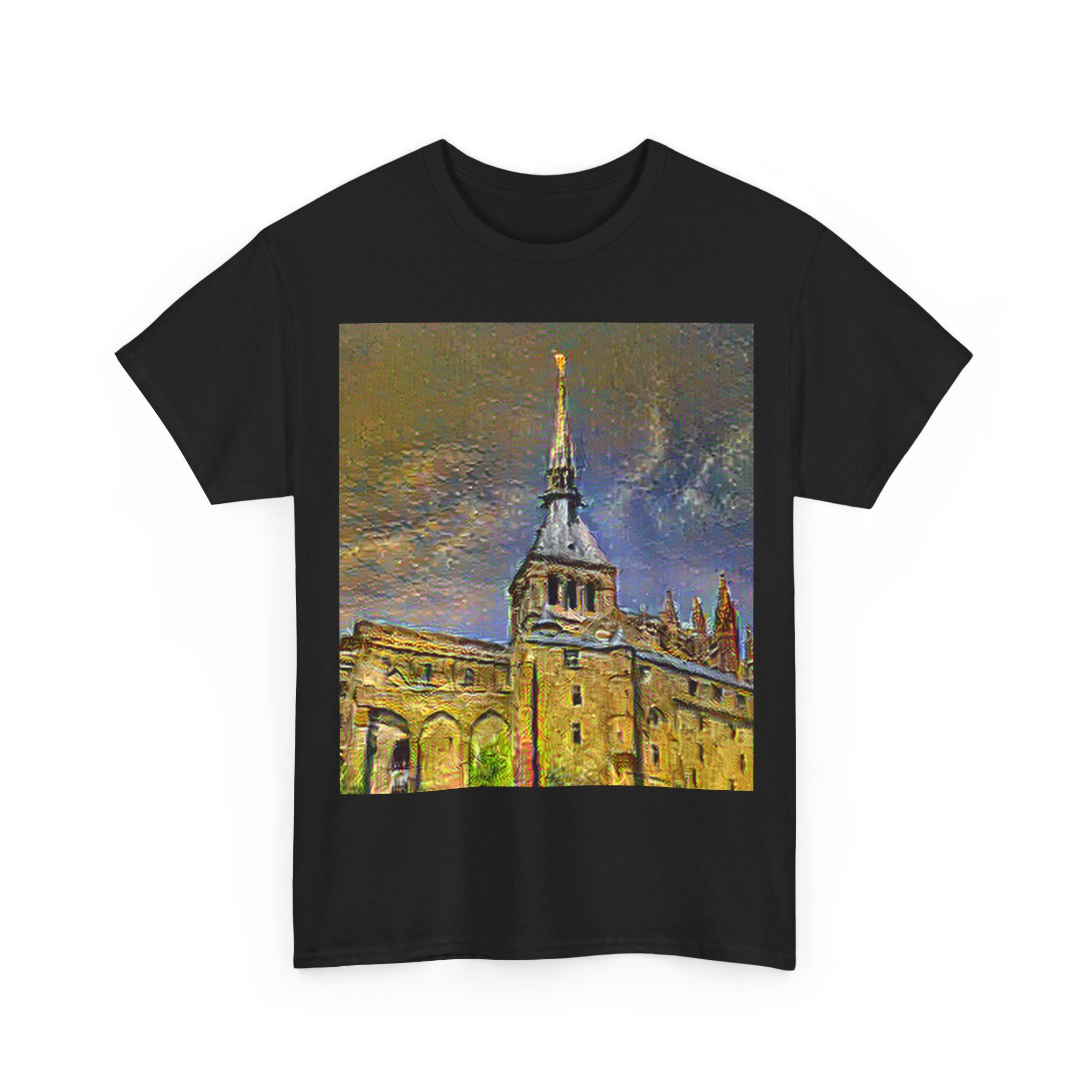 Mont Saint-Michel in Cafe Terrace at Night Style | Vincent van Gogh Inspired Art