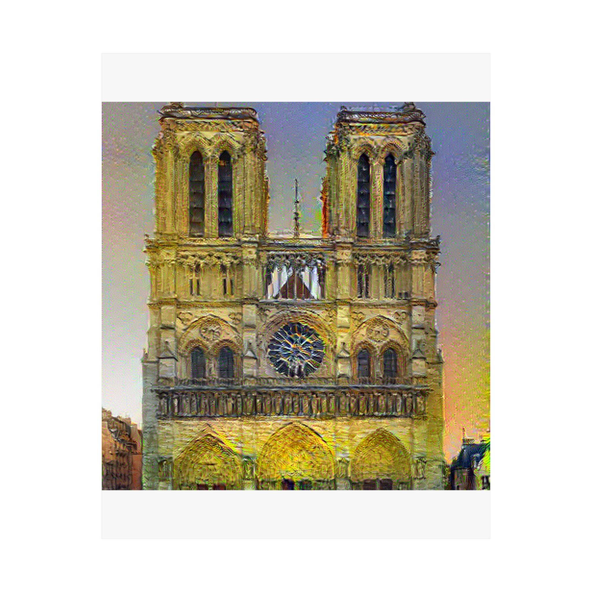 Notre Dame in Cafe Terrace Style - Poster Print