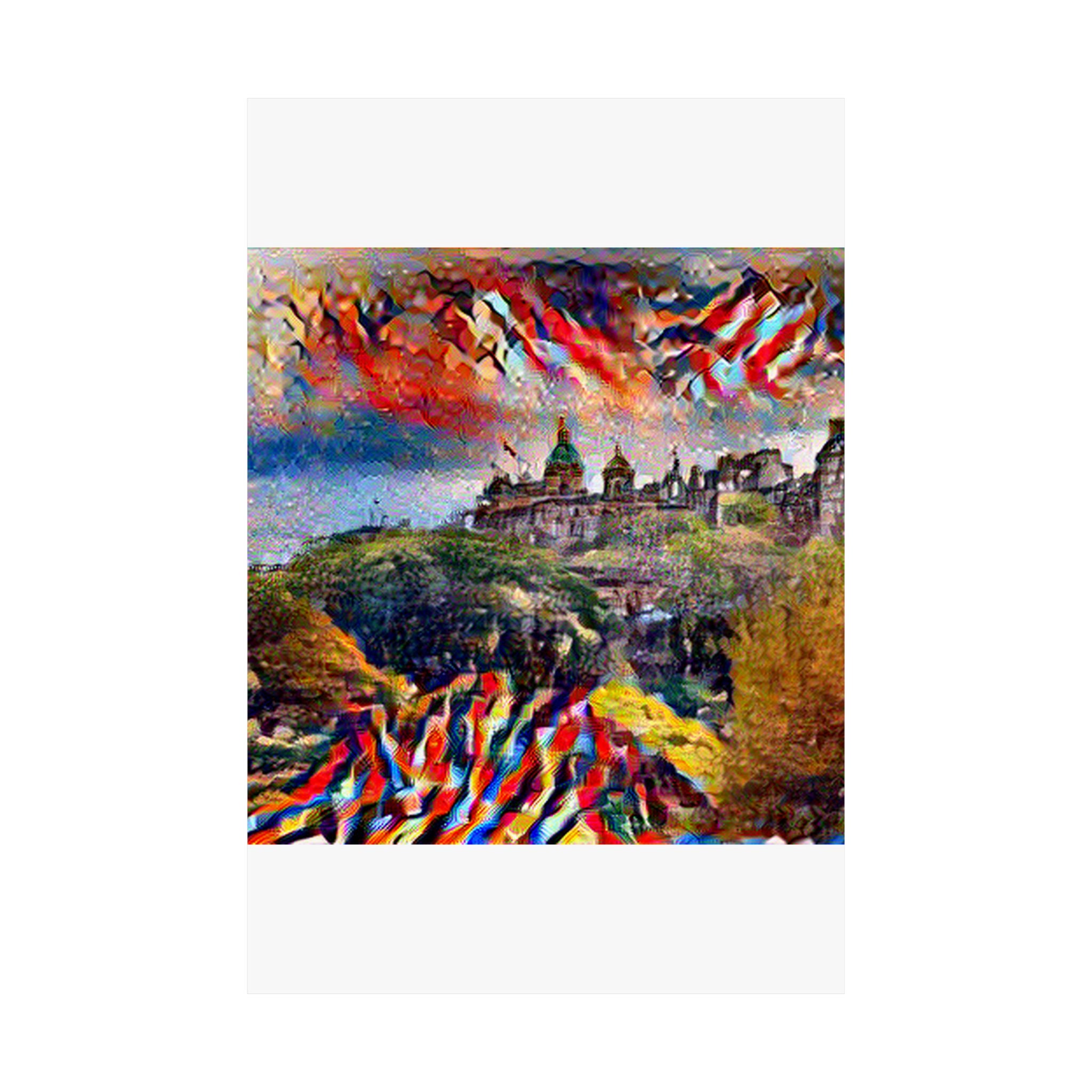 Edinburgh Old Town in Composition VII Style | Wassily Kandinsky Inspired Art