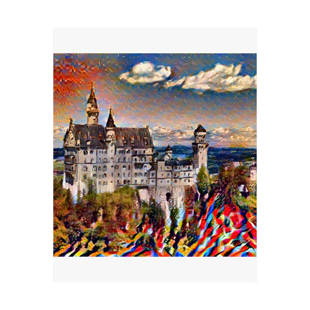 Neuschwanstein in Composition Vii Style - Poster Print