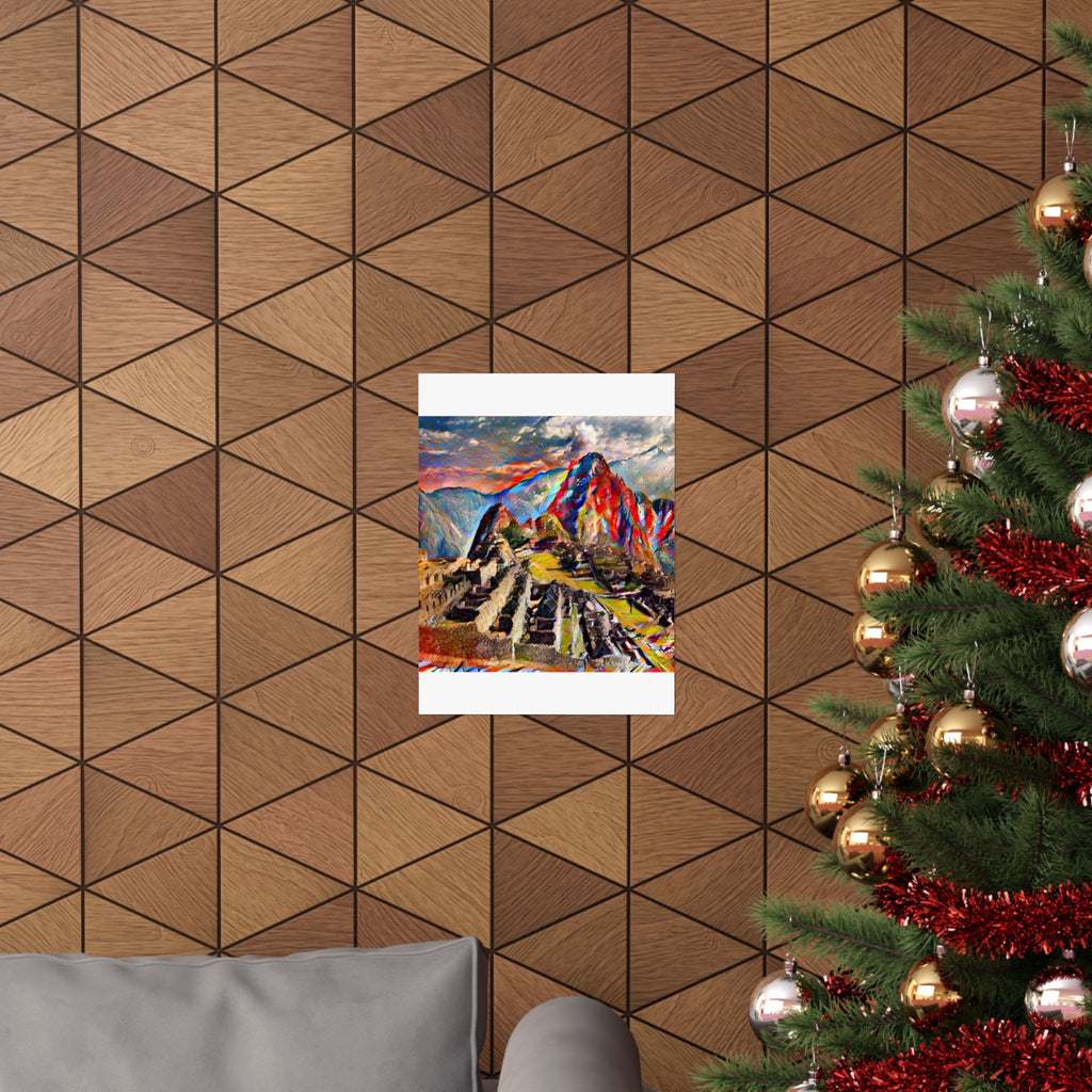 Machu Picchu in Composition Vii Style - Poster Print