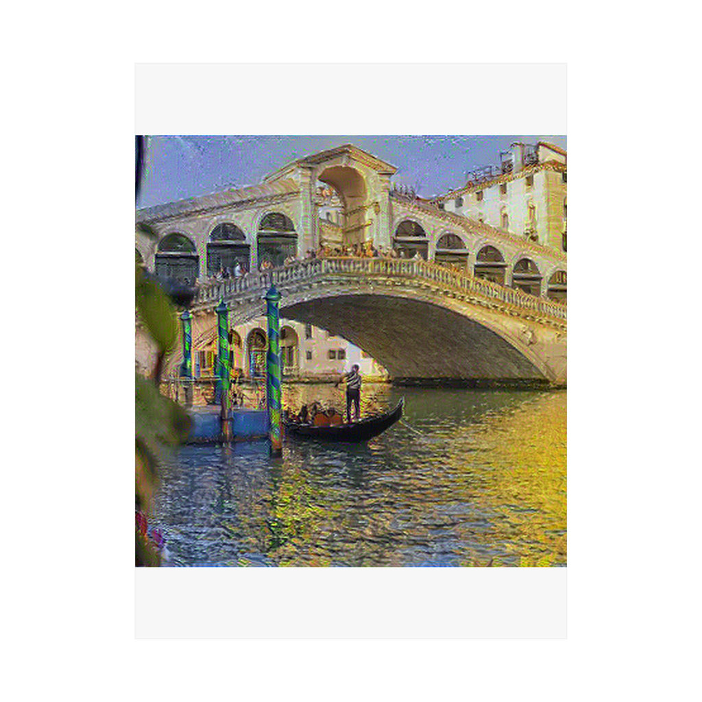 Rialto Bridge in Cafe Terrace at Night Style | Vincent van Gogh Inspired Art
