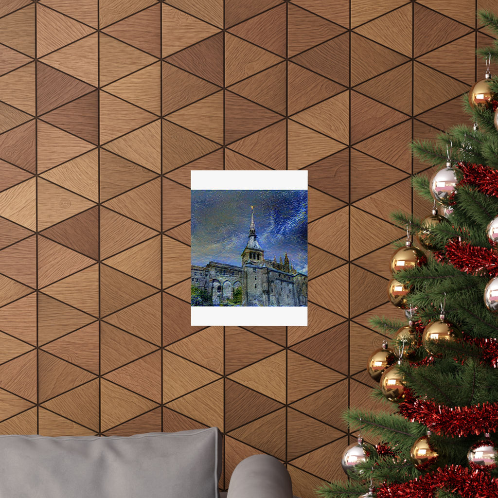 Mont Saint-Michel in Starry Night Style | Vincent van Gogh Inspired Art