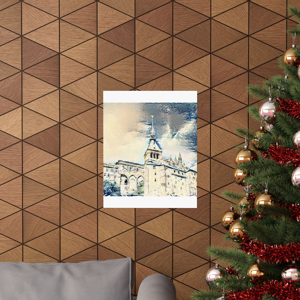 Mont Saint-Michel in The Great Wave off Kanagawa Style | Katsushika Hokusai Inspired Art