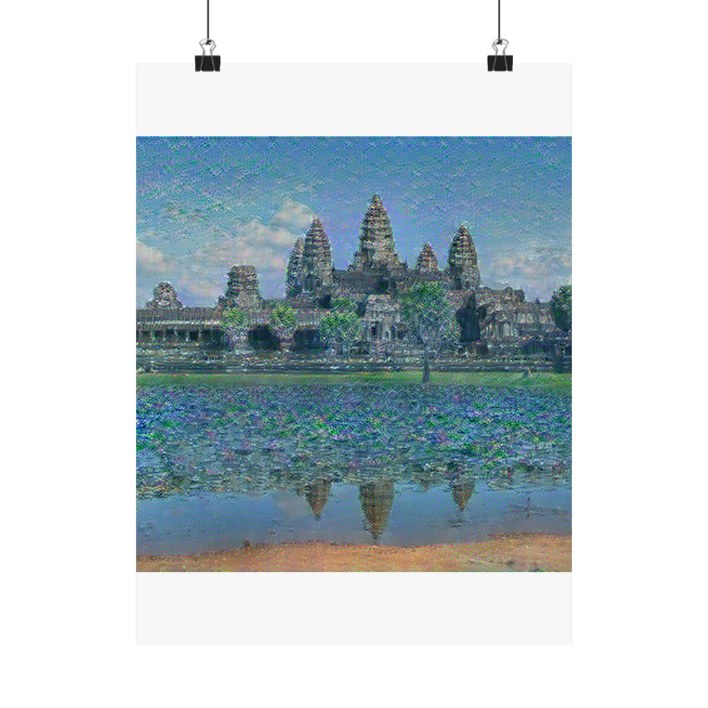 Angkor Wat in Water Lilies Style | Claude Monet Inspired Art