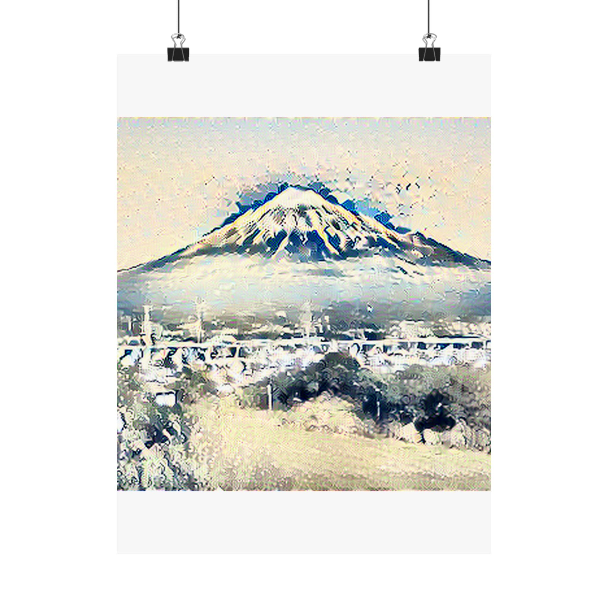 Mount Fuji in The Great Wave off Kanagawa Style | Katsushika Hokusai Inspired Art