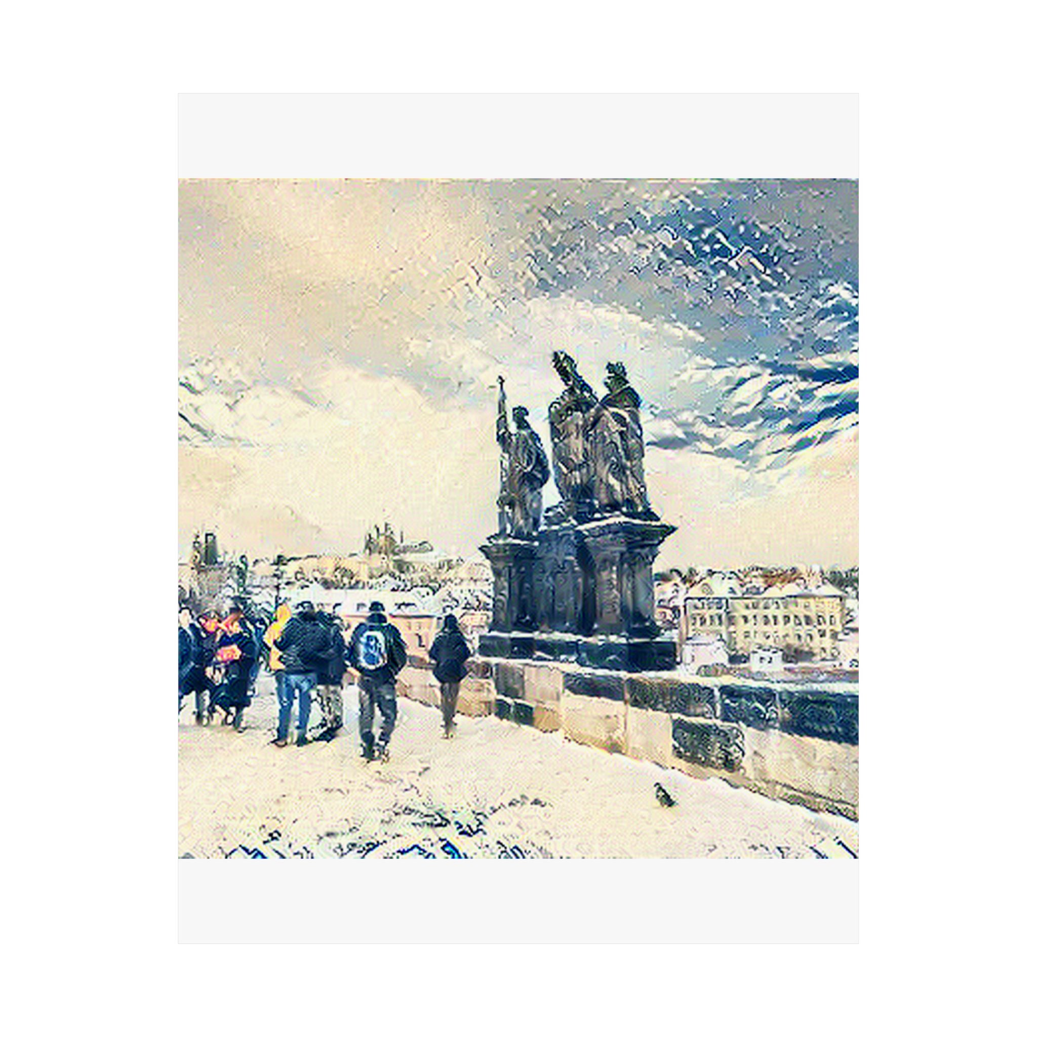 Charles Bridge in The Great Wave off Kanagawa Style | Katsushika Hokusai Inspired Art