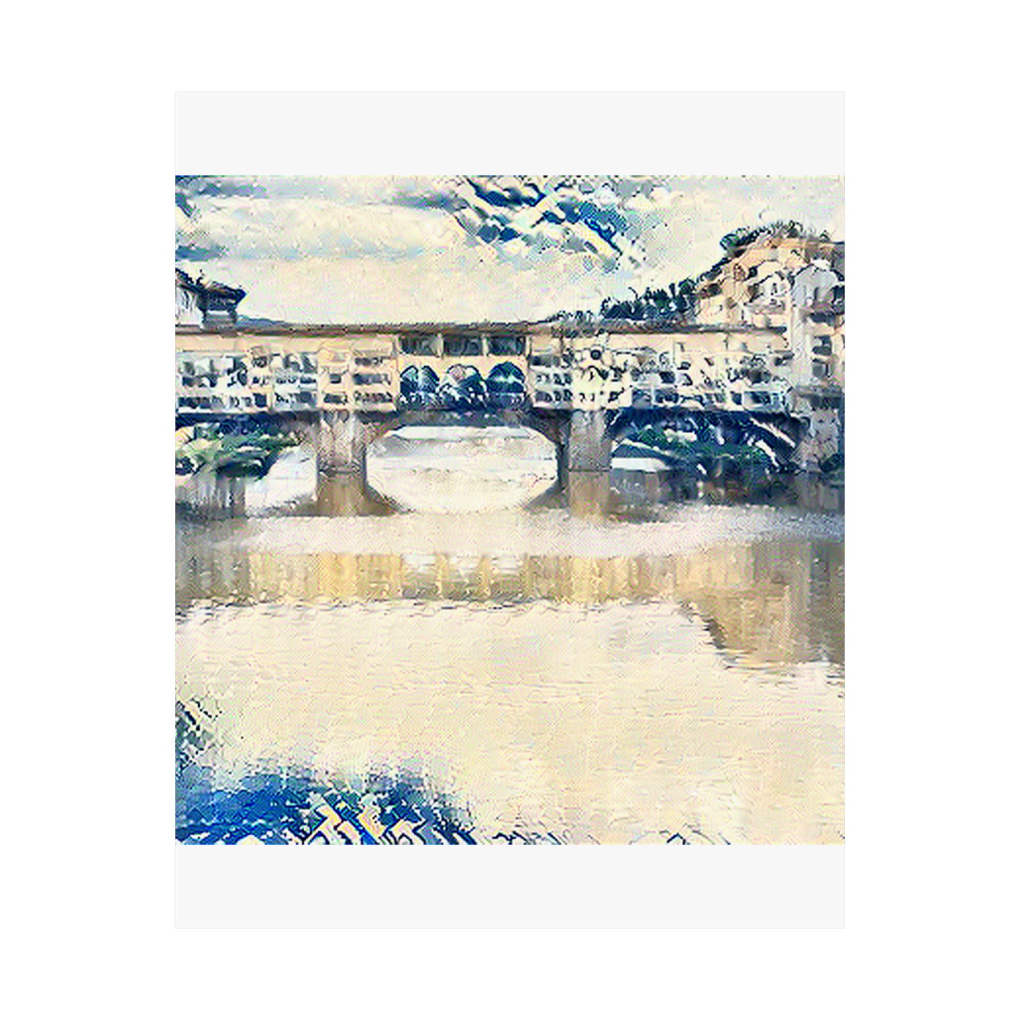 Ponte Vecchio in The Great Wave off Kanagawa Style | Katsushika Hokusai Inspired Art