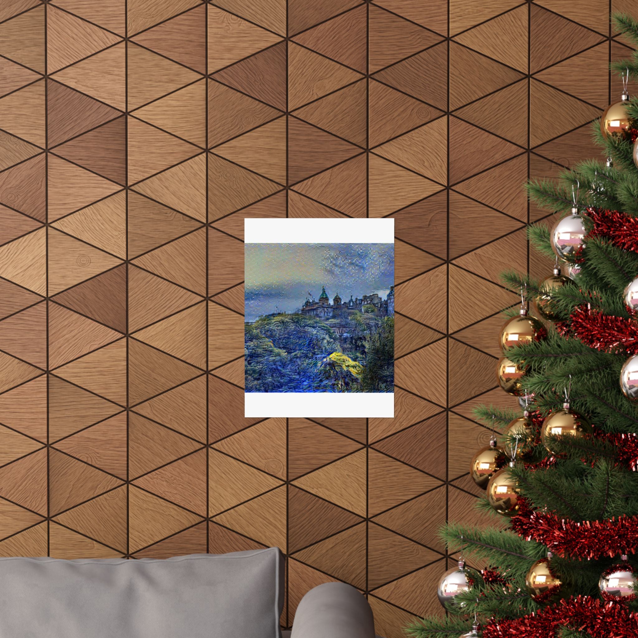 Edinburgh Old Town in Starry Night Style | Vincent van Gogh Inspired Art