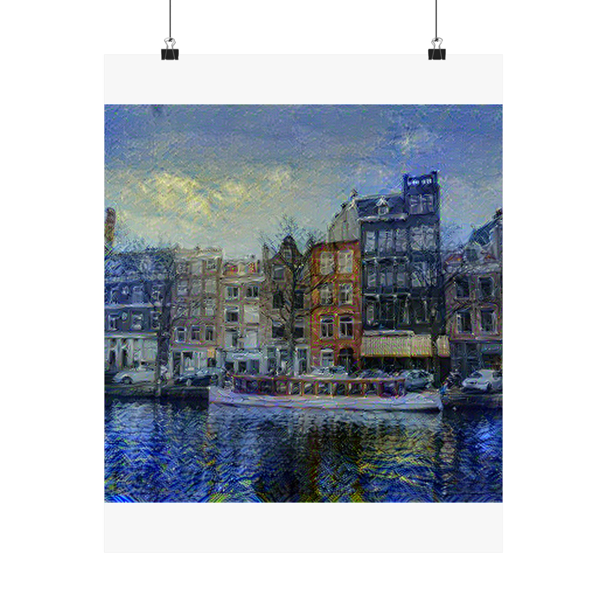 Amsterdam Canal Ring in Starry Night Style | Vincent van Gogh Inspired Art