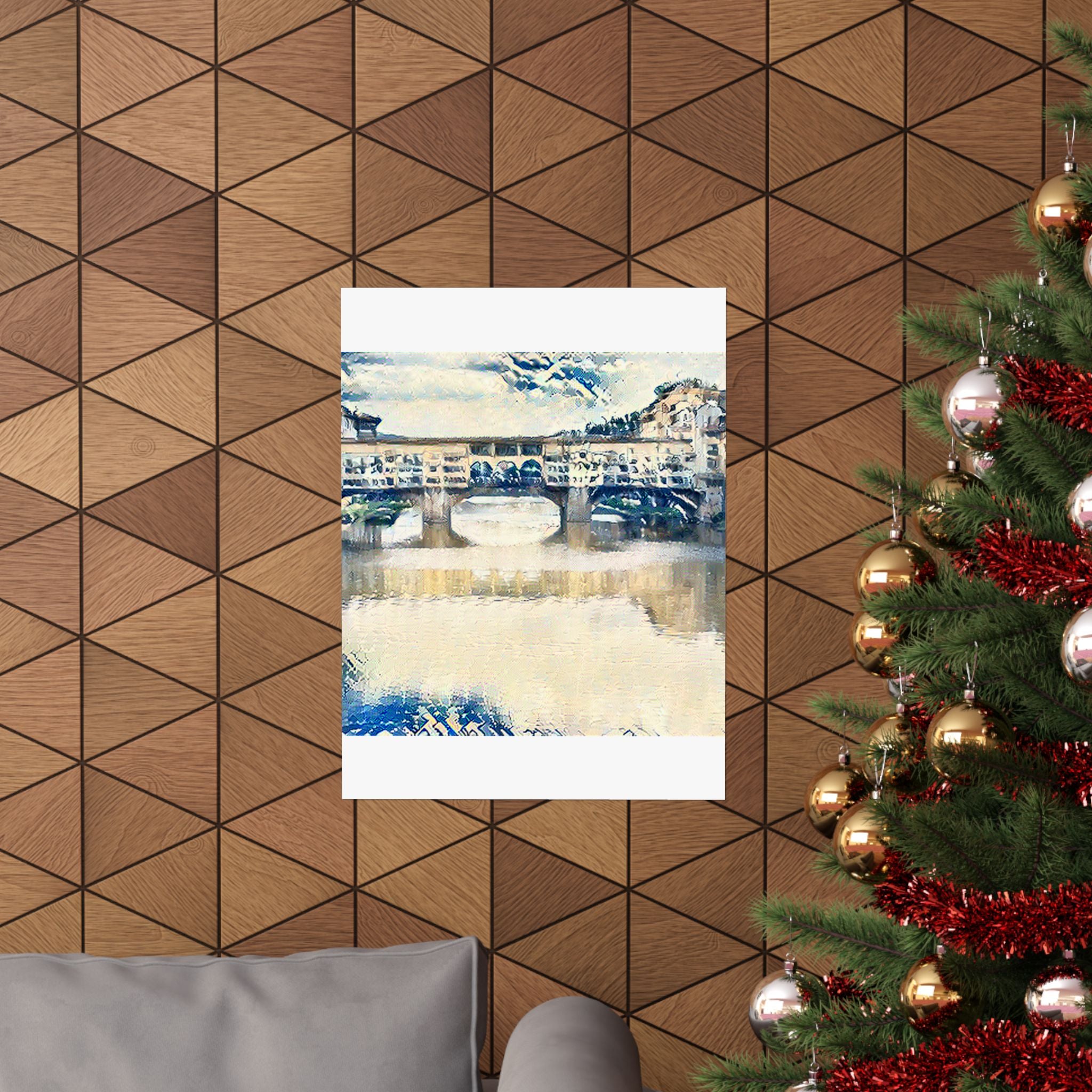 Ponte Vecchio in The Great Wave off Kanagawa Style | Katsushika Hokusai Inspired Art