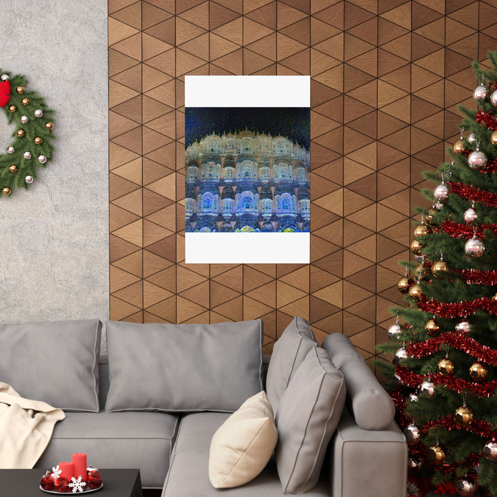 Hawa Mahal in Starry Night Style | Vincent van Gogh Inspired Art