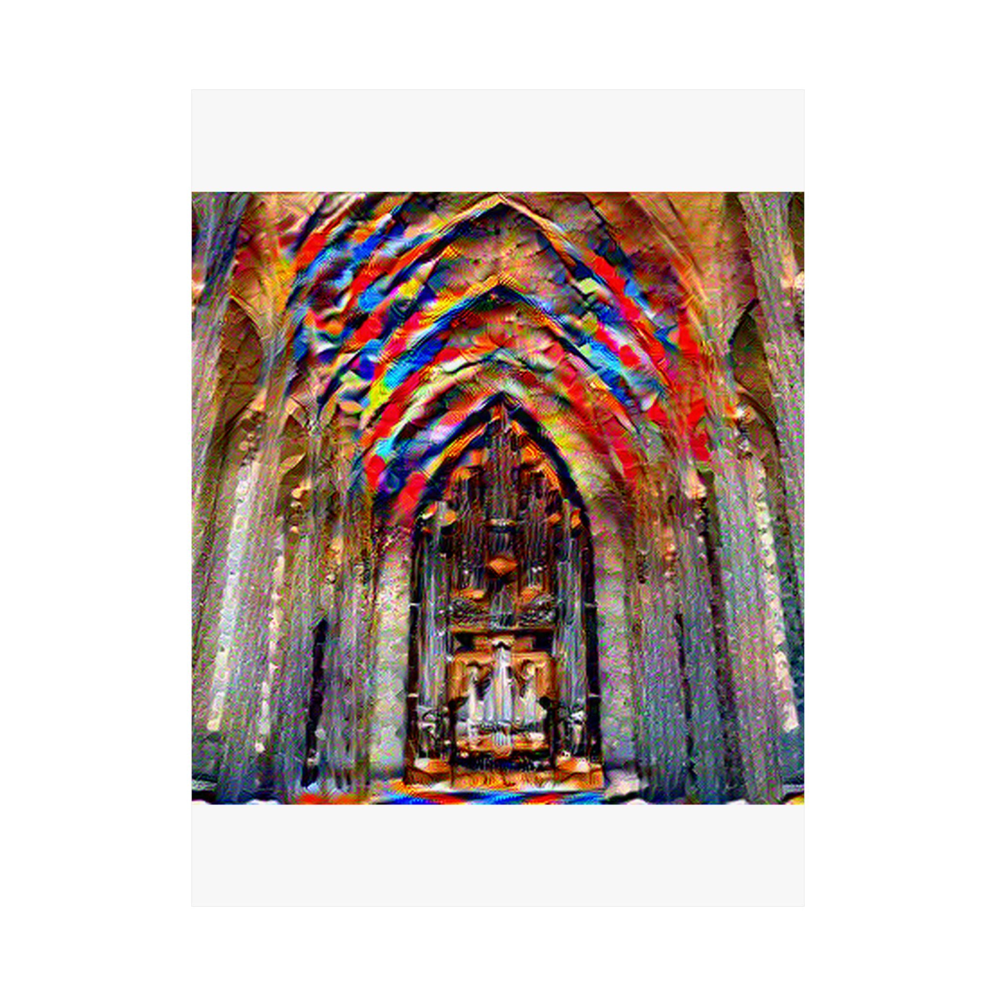 Hallgrimskirkja in Composition VII Style | Wassily Kandinsky Inspired Art