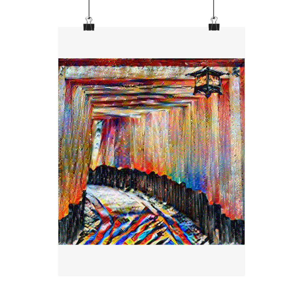 Fushimi Inari Shrine in Composition VII Style | Wassily Kandinsky Inspired Art