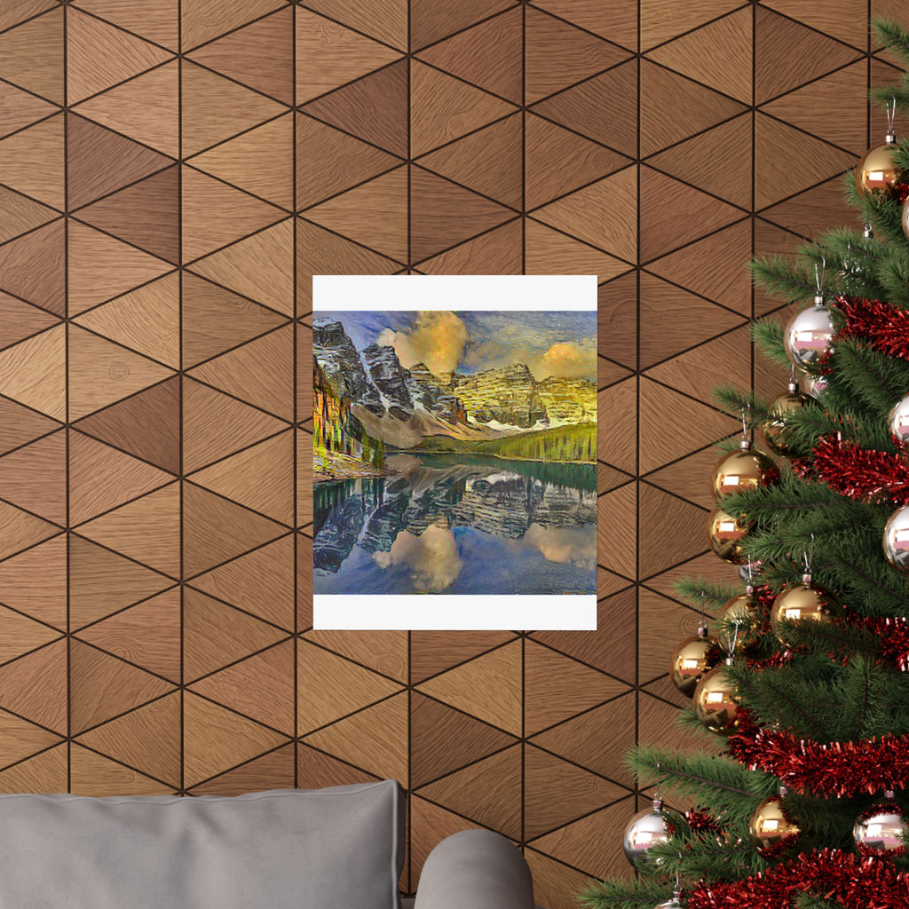 Moraine Lake in Cafe Terrace at Night Style | Vincent van Gogh Inspired Art