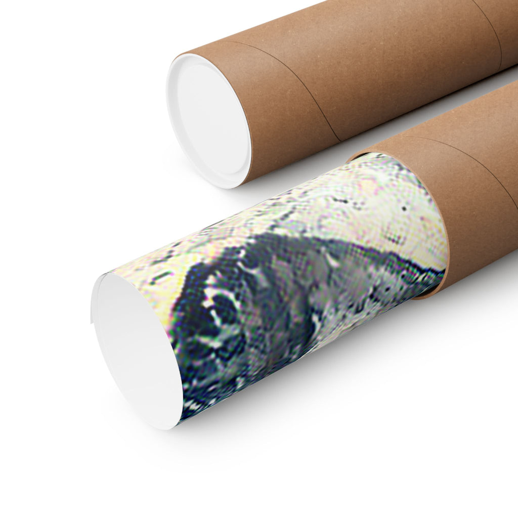 Moai in Great Wave Style - Poster Print