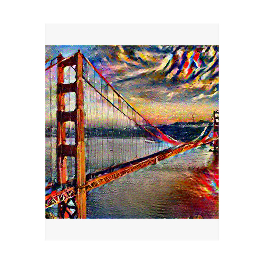 Golden Gate in Composition Vii Style - Poster Print