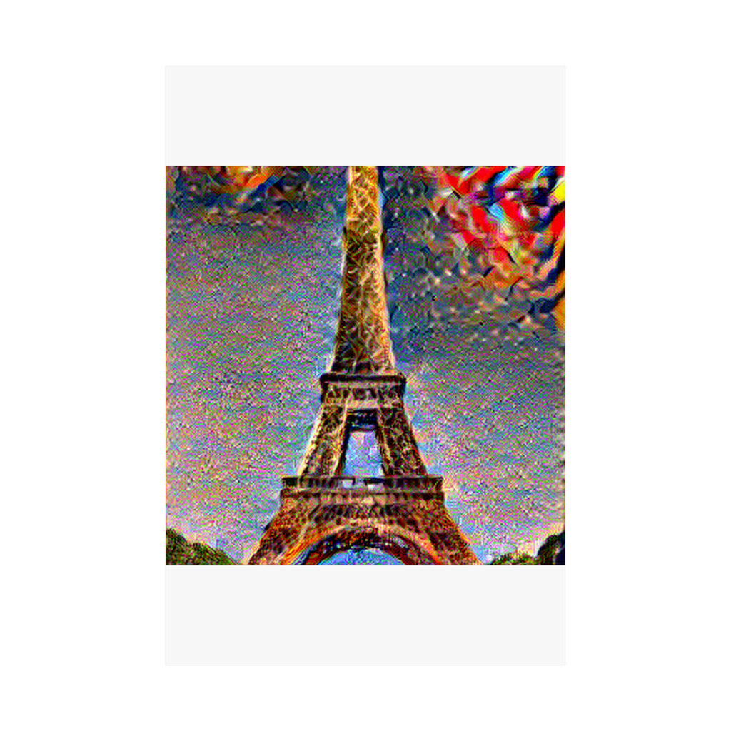 Eiffel Tower in Composition Vii Style - Poster Print