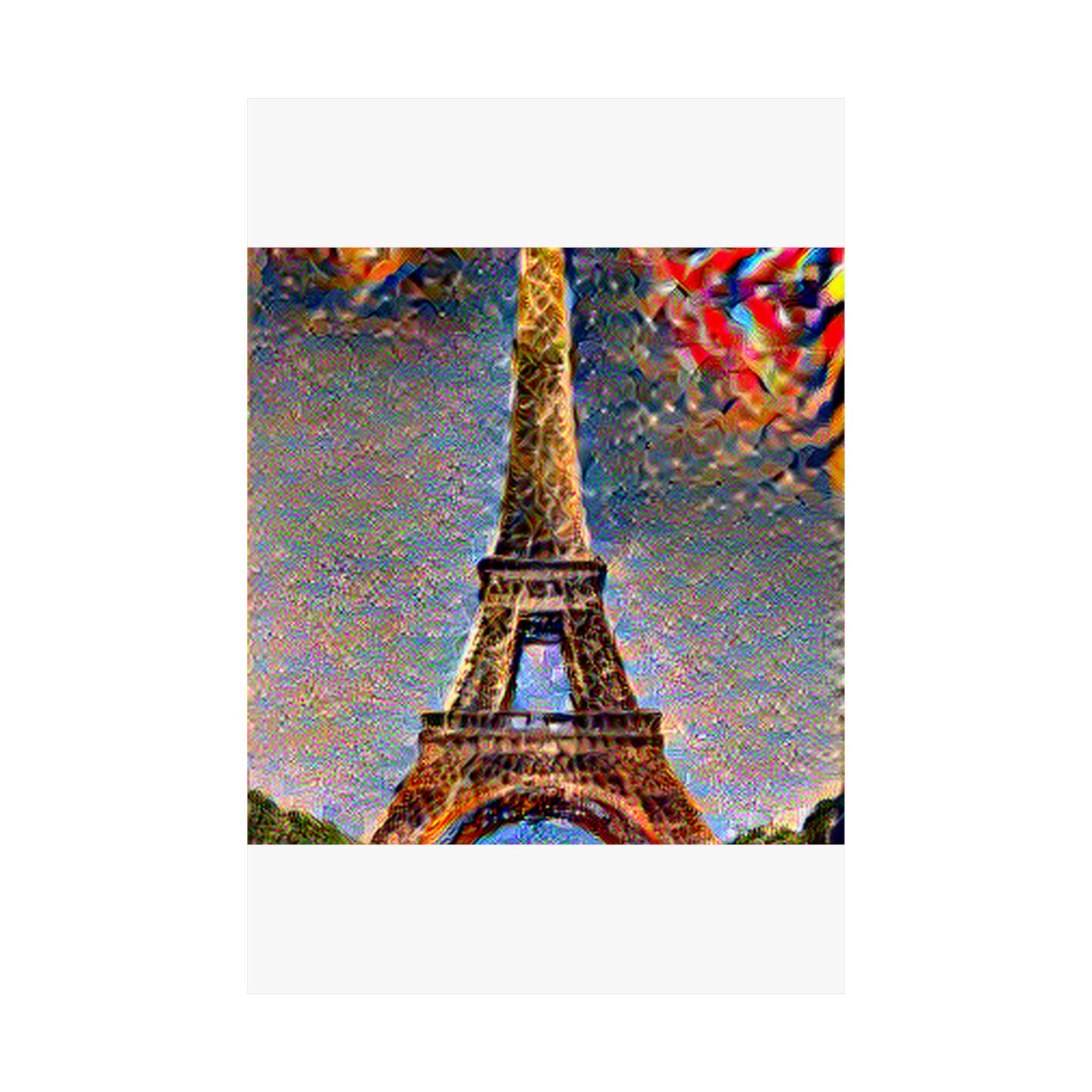 Eiffel Tower in Composition Vii Style - Poster Print