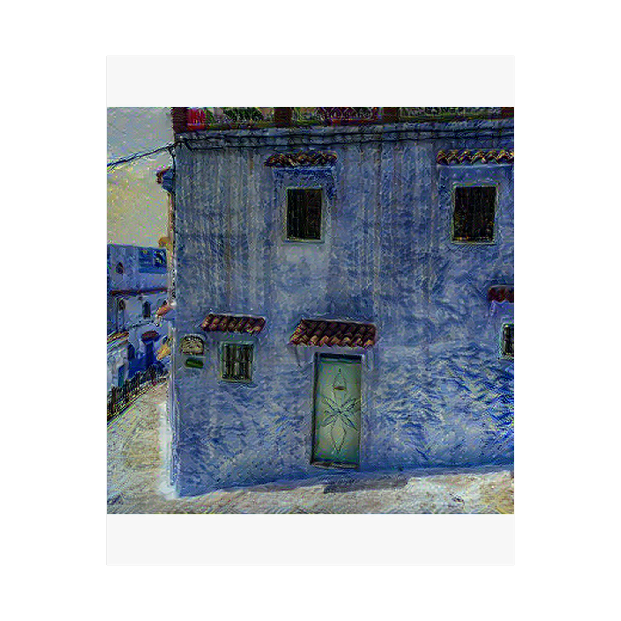 Chefchaouen in Starry Night Style | Vincent van Gogh Inspired Art