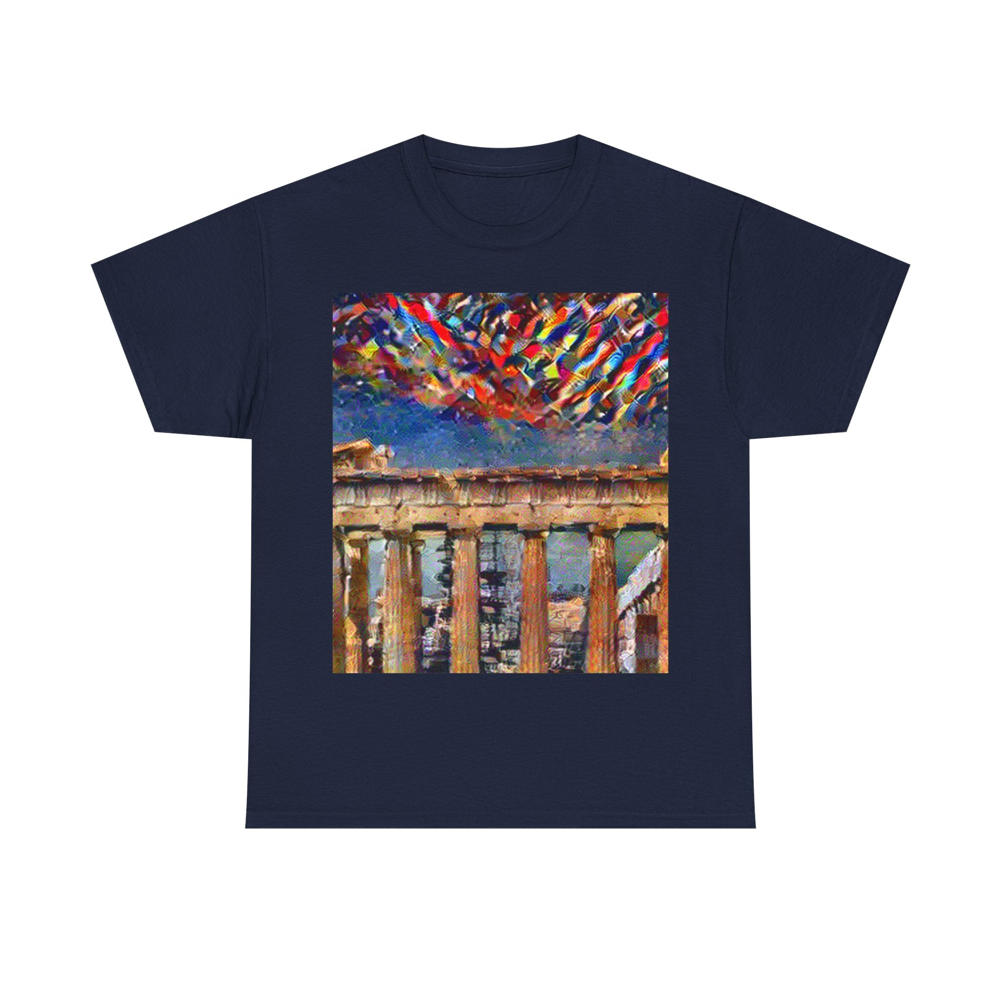 Acropolis Athens in Composition Vii Style - T-Shirt Gift