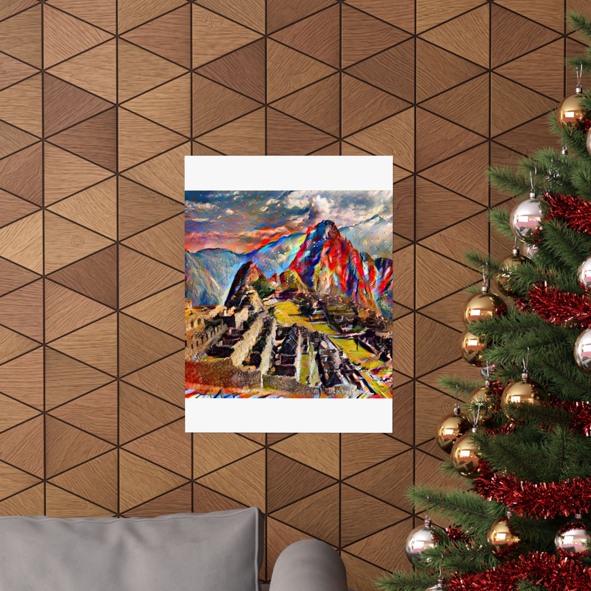 Machu Picchu in Composition Vii Style - Poster Print