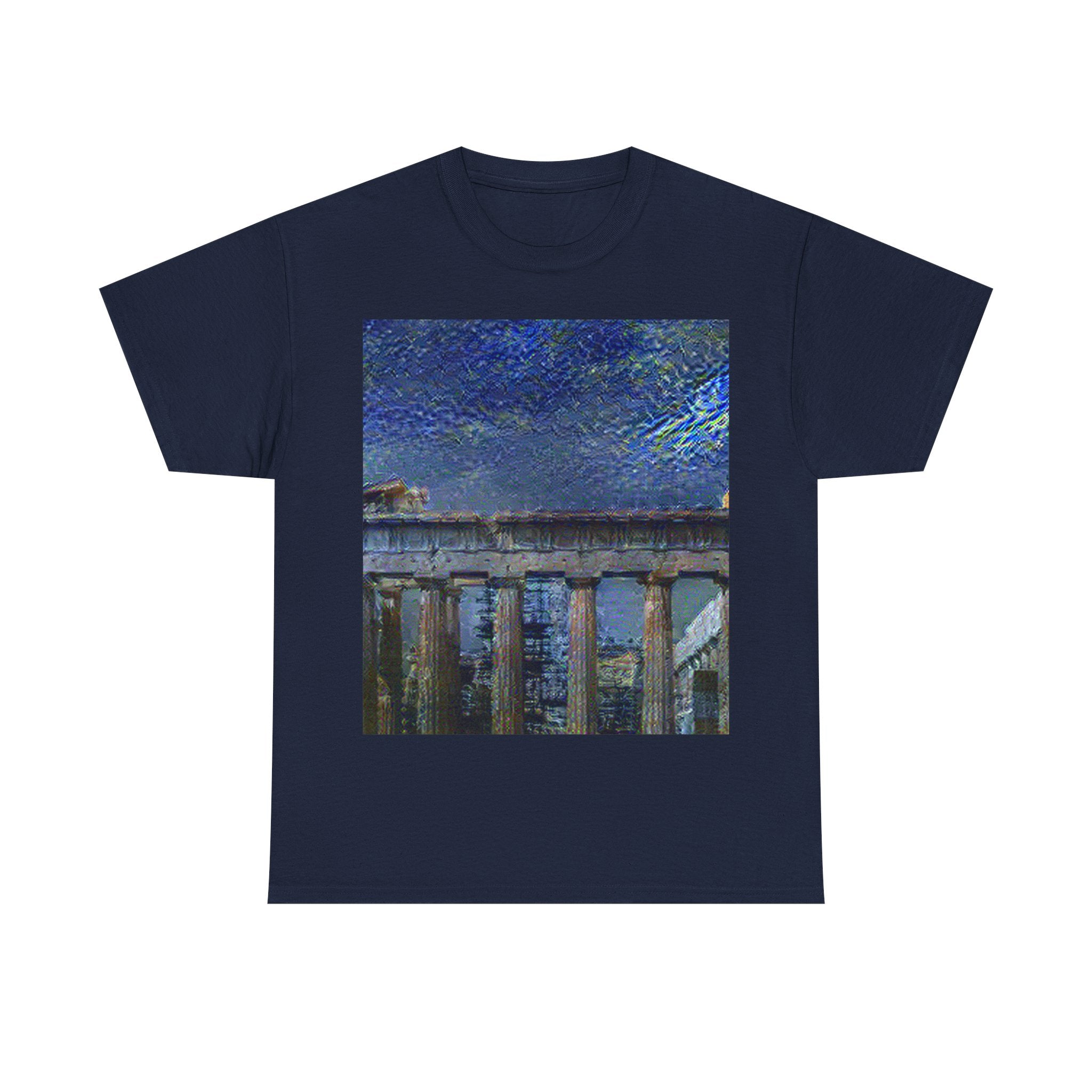 Acropolis Athens in Starry Night Style - T-Shirt Gift