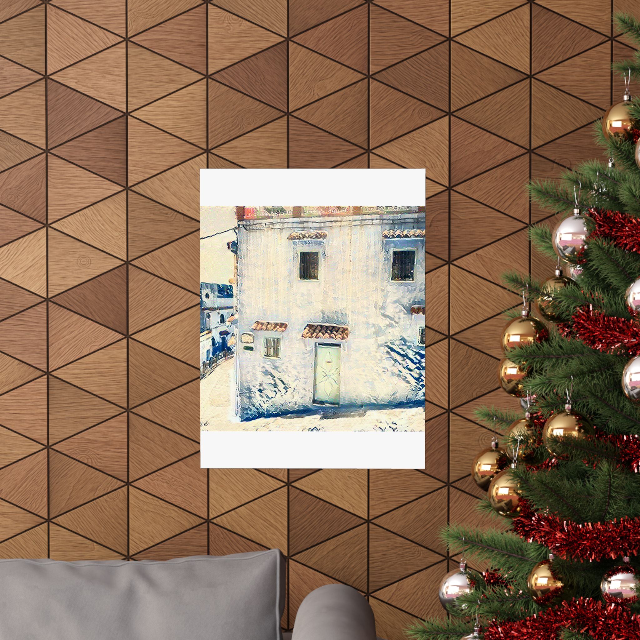 Chefchaouen in The Great Wave off Kanagawa Style | Katsushika Hokusai Inspired Art