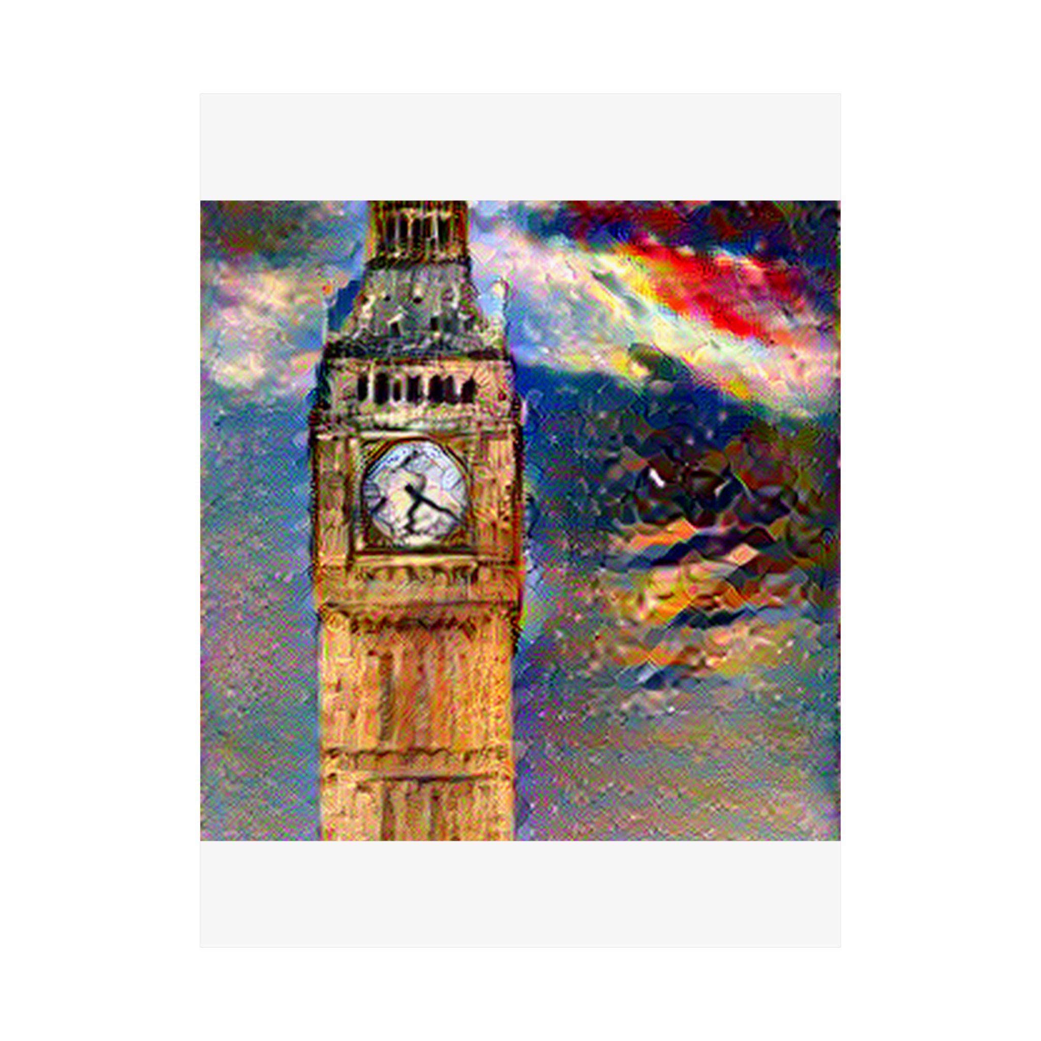 Big Ben in Composition VII Style | Wassily Kandinsky Inspired Art