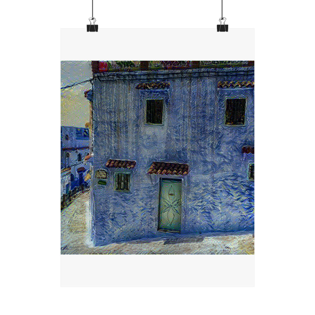 Chefchaouen in Starry Night Style | Vincent van Gogh Inspired Art
