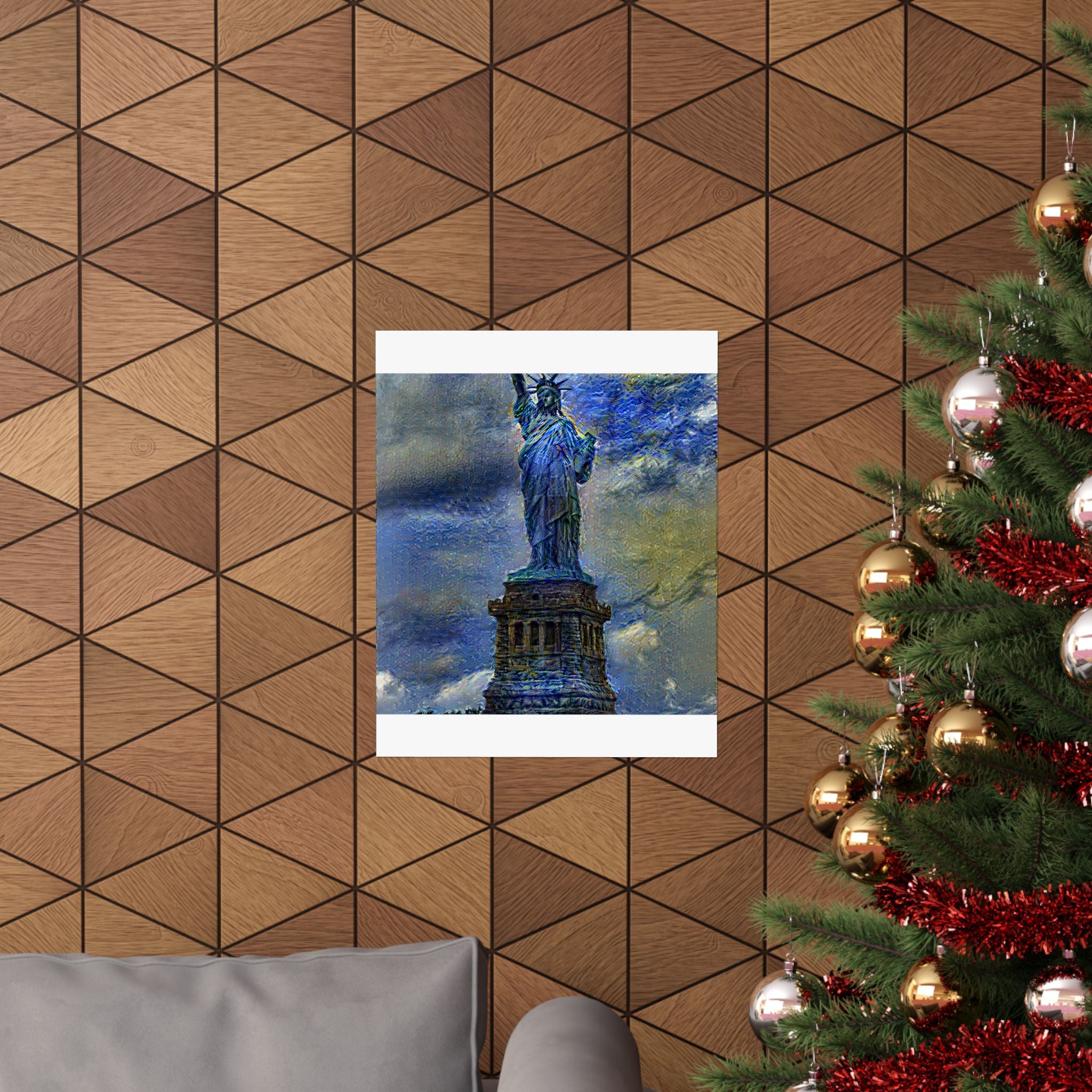 Statue of Liberty in Starry Night Style | Vincent van Gogh Inspired Art