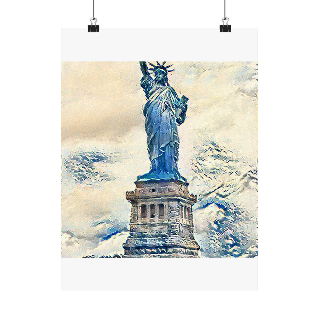 Statue Of Liberty in Great Wave Style - Poster Print