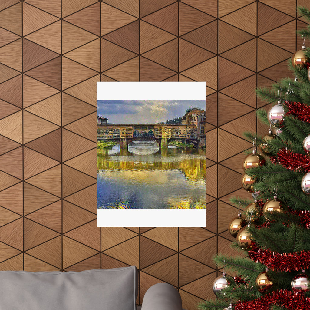 Ponte Vecchio in Cafe Terrace at Night Style | Vincent van Gogh Inspired Art