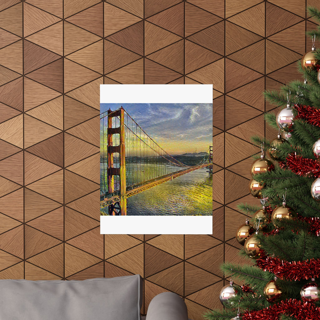 Golden Gate in Cafe Terrace Style - Poster Print