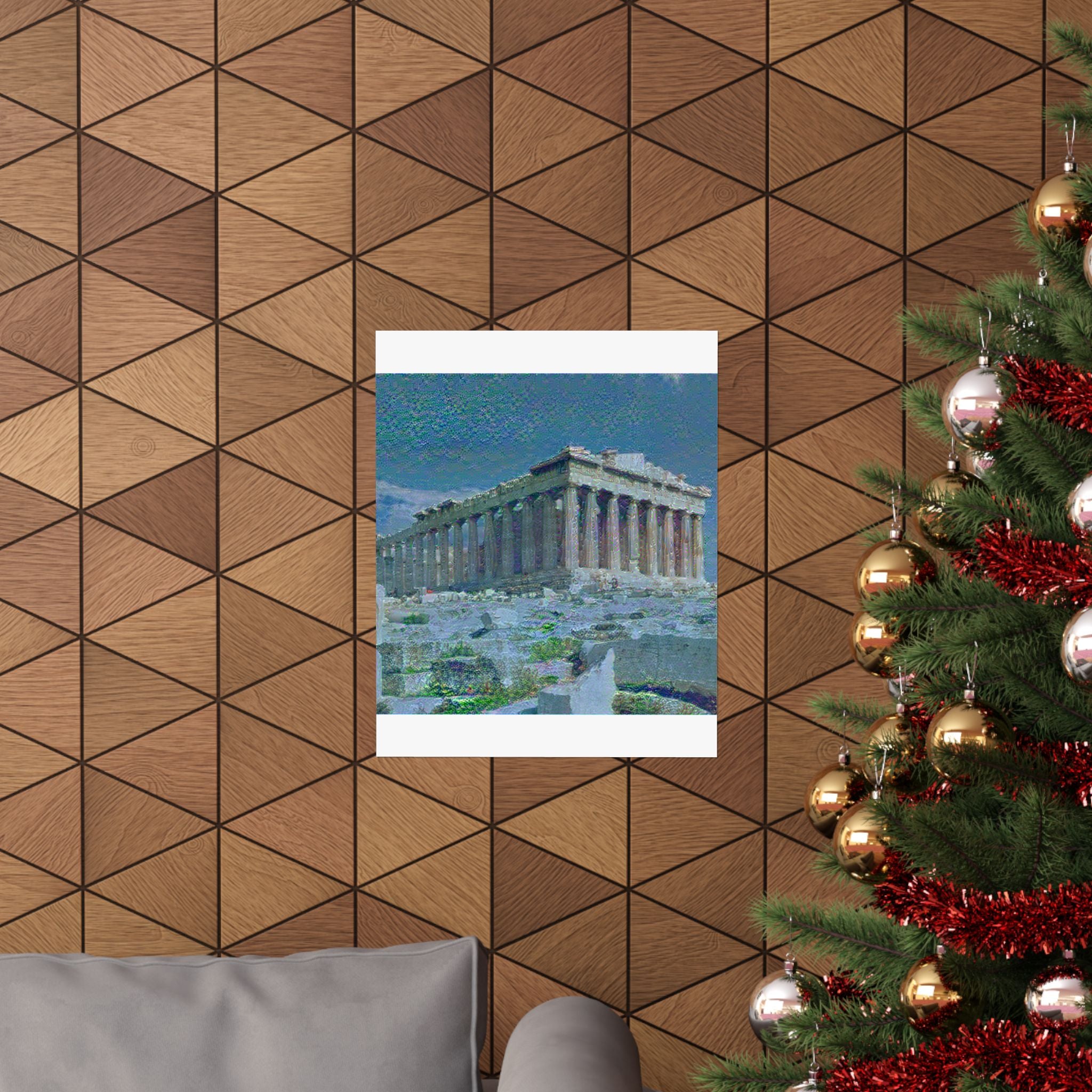 Parthenon in Water Lilies Style | Claude Monet Inspired Art