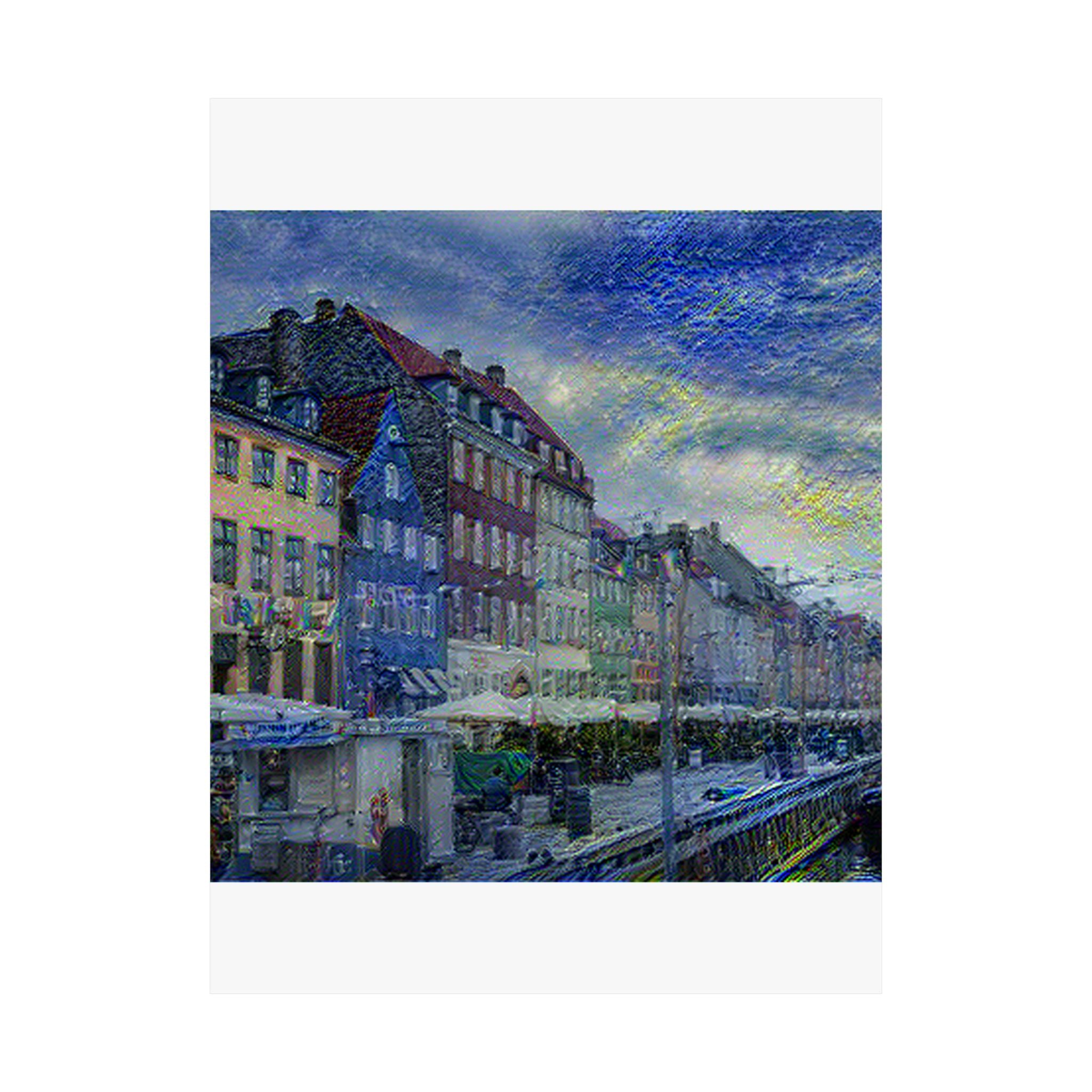 Nyhavn in Starry Night Style | Vincent van Gogh Inspired Art