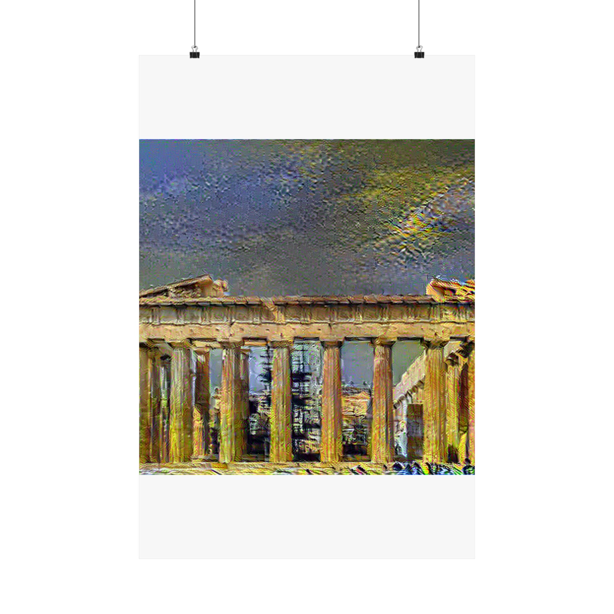 Acropolis Athens in Cafe Terrace Style - Poster Print