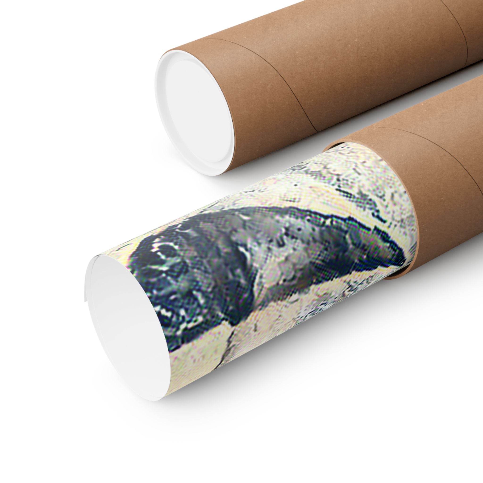 Moai in Great Wave Style - Poster Print