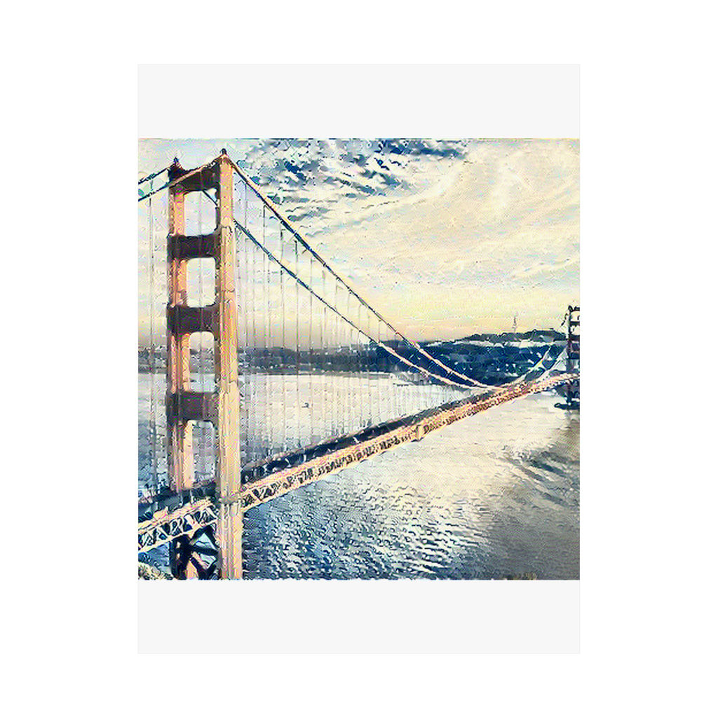 Golden Gate Bridge in The Great Wave off Kanagawa Style | Katsushika Hokusai Inspired Art