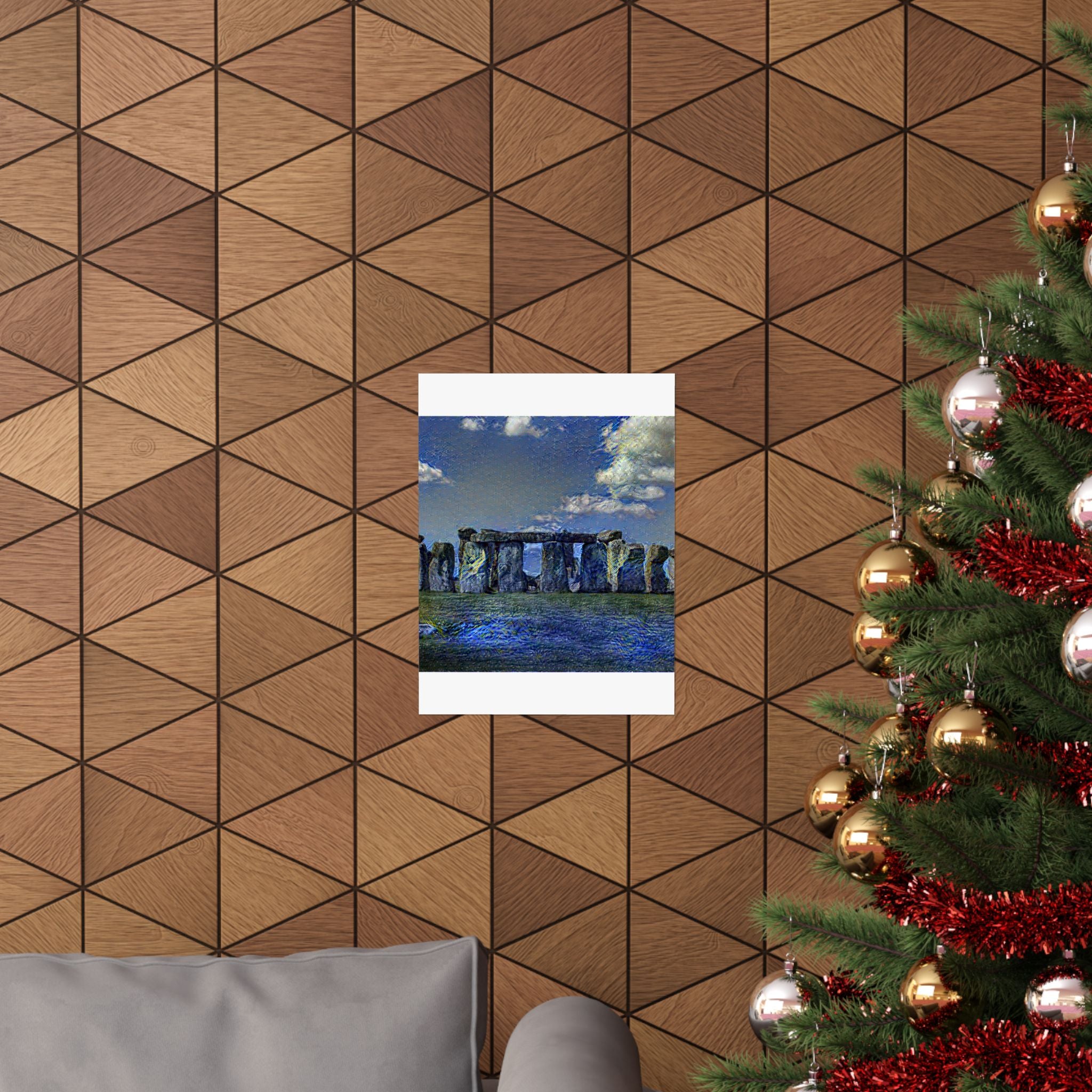 Stonehenge in Starry Night Style - Poster Print